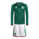 Kit Infantil Seleção México I 26/27 manga longa - Adidas - Verde e branco