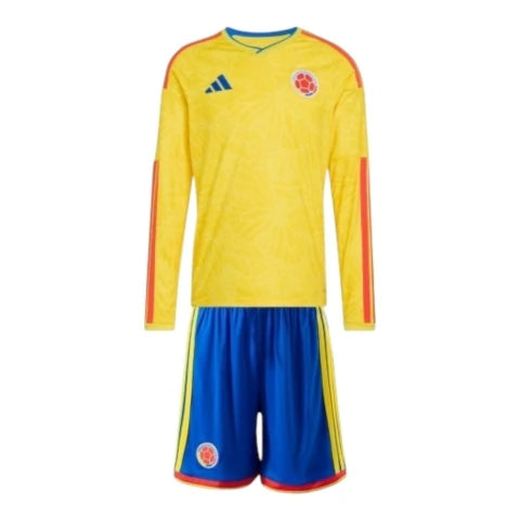 Kit Infantil Seleção Colômbia I 26/27 manga longa - Adidas - Amarelo e azul