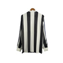 Camisa Retrô Newcastle 1997/1999 manga longa - Masculina Adidas - Branca com listras pretas e detalhes em azul