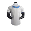Camisa Napoli 23/24 polo - Jogador EA7 Masculina - Branca com detalhes em azul