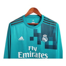 Camisa Retrô Real Madrid I 2017/2018 manga longa - Adidas Masculina - Verde com detalhes em azul