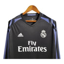 Camisa Retrô Real Madrid II 2016/2017 manga longa - Adidas Masculina - Preta com detalhes em roxo