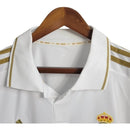 Camisa Retrô Real Madrid I 2011/2012 manga longa - Adidas Masculina - Branca com detalhes em dourado