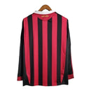 Camisa Retrô AC Milan I 2009/2010 manga longa - Masculina Adidas - Preta e vermelha com detalhes em branco