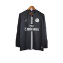 Camisa Retrô Paris Saint-Germain Edição Champions League 2018/2019 manga longa - Masculina Jordan - Preta com detalhes em branco e vermelho