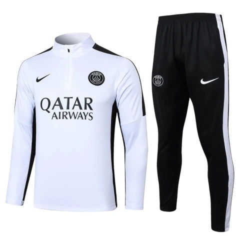 Conjunto Paris Saint-Germain Treino 23/24 - Masculino Nike - Branco e preto