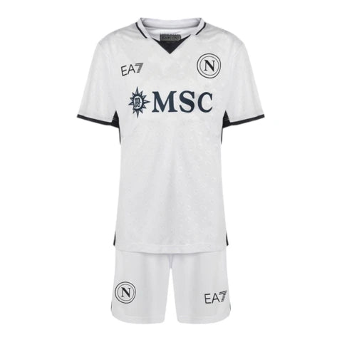 Kit Infantil Napoli II 24/25 - EA7 - Branco com detalhes em azul