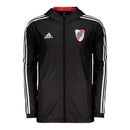 Jaqueta Corta-Vento River Plate 24/25 - Masculina Adidas - Preta com detalhes em vermelho e branco