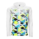 Jaqueta Corta-Vento Lazio Pré -jogo 24/25 - Masculina Mizuno - Branca com detalhes em amarelo e azul