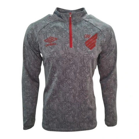 Jaqueta Corta-Vento Athletico Paranaense Treino 24/25 - Masculino Umbro - Cinza com detalhes em vermelho