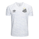 Camisa Santos Pré-jogo 25/26 - Torcedor Umbro Masculina - Branca com detalhes em cinza