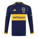 Camisa Boca Juniors I 25/26 manga longa - Torcedor Adidas Masculina - Azul com detalhes em amarelo