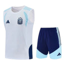 Kit Treino adulto - Camisa e Shorts - Seleção Argentina Adidas 26/27 - Branco e azul