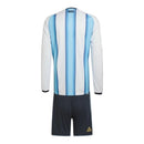 Kit Infantil Seleção Argentina I 26/27 manga longa - Adidas - Branco e azul