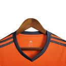 Camisa Retrô Real Madrid II 13/14 manga longa - Masculina Adidas - Laranja com detalhes em cinza