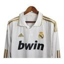 Camisa Retrô Real Madrid I 2011/2012 manga longa - Adidas Masculina - Branca com detalhes em dourado