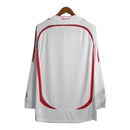 Camisa Retrô AC Milan 2006/2007 manga longa - Masculina Adidas - Branca com detalhes em preto e vermelho