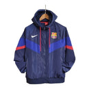 Jaqueta Corta-Vento Barcelona 23/24 - Azul com detalhes em vermelho