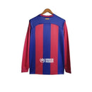 Camisa Barcelona I 23/24 manga longa - Torcedor Nike Masculina - Azul e vermelha