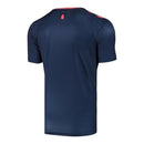 Camisa Everton Pré-jogo 23/24 - Torcedor Hummel Masculina - Azul com detalhes em laranja