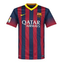 Camisa Retrô Barcelona I 2013/14 - Masculina Nike - Azul e vermelha com detalhes em amarelo