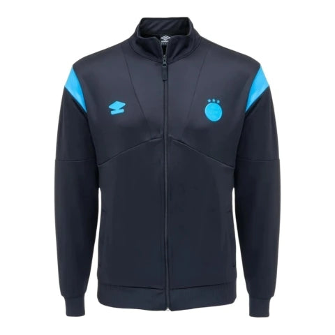 Jaqueta Corta-Vento Grêmio 25/26 - Masculina Umbro - Cinza com detalhes em azul
