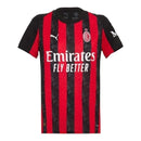 Camisa AC Milan I 25/26 - Torcedor Puma Feminina - Preta e vermelha com detalhes em cinza