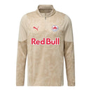 Camisa Red Bull Salzburg Treino 25/26 manga longa - Torcedor Puma Masculina - Branca com detalhes em marrom