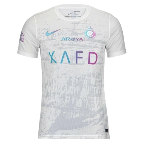 Camisa Al-Nassr III 23/24 - Torcedor Nike Masculina - Branca com detalhes em roxo