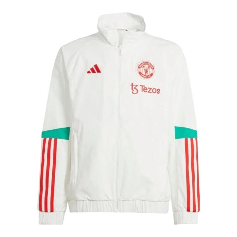 Jaqueta Corta-Vento Manchester United Treino 23/24 - Masculina Adidas - Branca