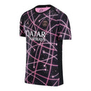 Camisa Paris Saint-Germain Pré-jogo 25/26 - Torcedor Jordan Masculina - Preta com detalhes em rosa