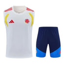 Kit Treino adulto - Camisa e Shorts - Seleção Colômbia Adidas 26/27 - Branco e azul