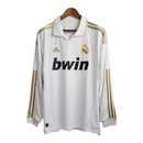 Camisa Retrô Real Madrid I 2011/2012 manga longa - Adidas Masculina - Branca com detalhes em dourado
