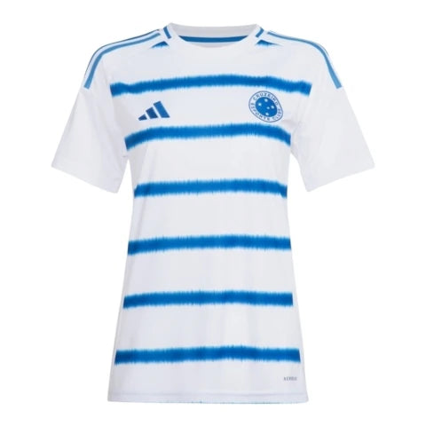 Camisa Cruzeiro II 25/26 - Torcedor Adidas Feminina - Branca e azul