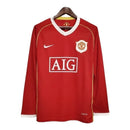Camisa Retrô Manchester United I 2006/2007 manga longa - Nike Masculina - Vermelha com detalhes em amarelo e branco
