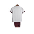 Kit Infantil Manchester City II 23/24 - Puma - Branco com detalhes em vinho e laranja