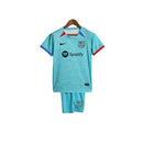 Kit Infantil Barcelona II 23/24 - Nike - Verde com detalhes em azul e vermelho