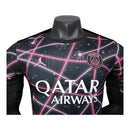 Camisa Paris Saint-Germain Pré-jogo 25/26 - Jogador Jordan Masculina - Preta com detalhes em rosa