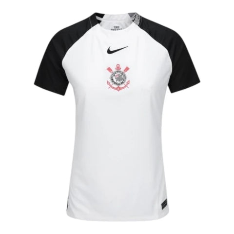 Camisa Corinthians I 25/26 - Torcedor Nike Feminina - Preta e branca