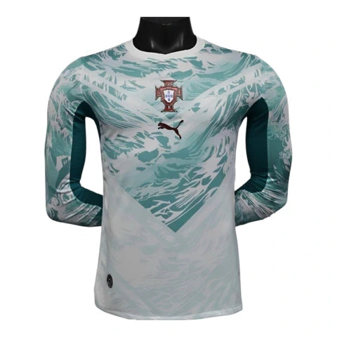 Camisa Seleção Portugal II 26/27 manga longa - Jogador Puma Masculina - Verde e branca