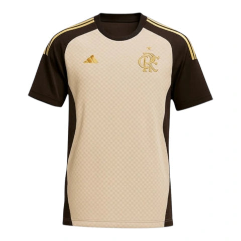 Camisa Flamengo Treino 26/27 - Torcedor Adidas Masculina - Bege e marrom