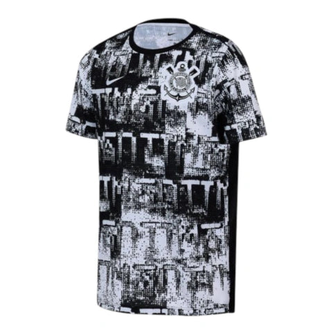Camisa Corinthians Pré-jogo 26/27 - Torcedor Nike Masculina - Preta e branca