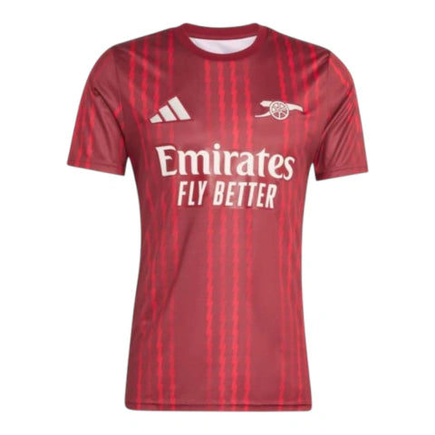 Camisa Arsenal Pré-jogo 25/26 - Torcedor Adidas Masculina - Bordô