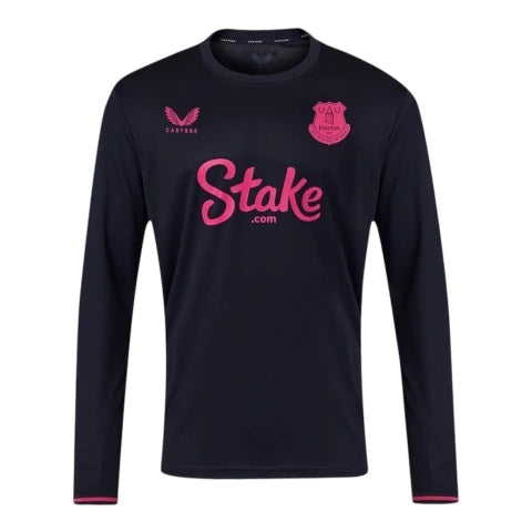 Camisa Everton IV 25/26 manga longa - Torcedor Castore Masculina - Azul com detalhes em rosa Com Patrocínio