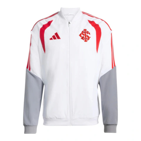 Jaqueta Corta-Vento Internacional Treino 26/27 - Masculina Adidas - Branca e cinza