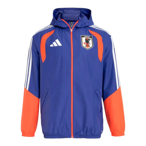 Jaqueta Corta-Vento Seleção Japão Treino 26/27 - Masculina Adidas - Azul e laranja