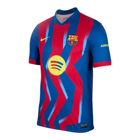 Camisa Barcelona IV 25/26 - Torcedor Nike Masculina - Azul com detalhes em vermelho