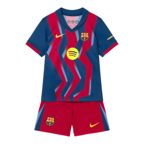 Kit Infantil Barcelona IV 25/26 - Nike - Azul e vermelho