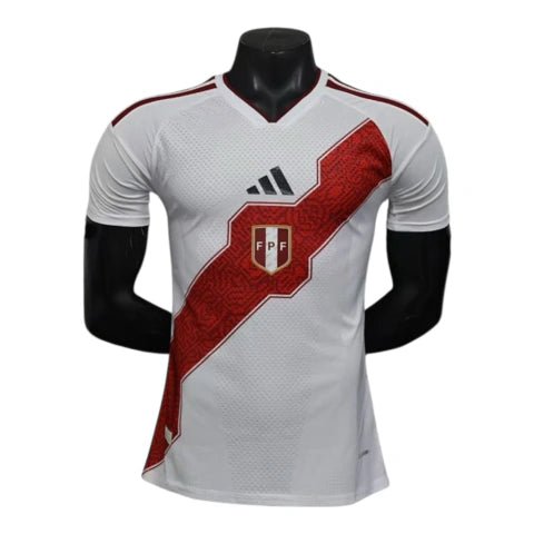 Camisa Seleção Peru I 26/27 - Jogador Adidas Masculina - Branca e vermelha