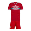 Kit Infantil Seleção País de Gales I 26/27- Adidas - Vermelho